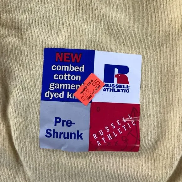 Vintage Russell Athletic Sweatpants Mens Extra Large Yellow Elastic Ankle USA - Picture 11 of 12